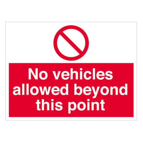 No Vehicles Allowed Beyond This Point Sign (10096V)